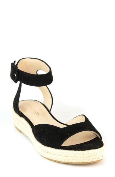 Shop Pelle Moda Oxford Ankle Strap Sandal In Black Suede