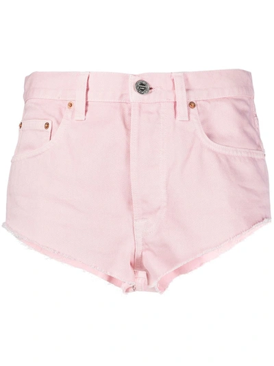 Shop Vetements High-waisted Denim Shorts In Pink