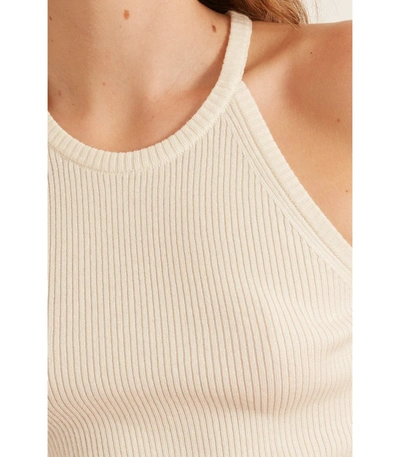 Shop Tibi Cotton Viscose Stretch Sweater In Raw White