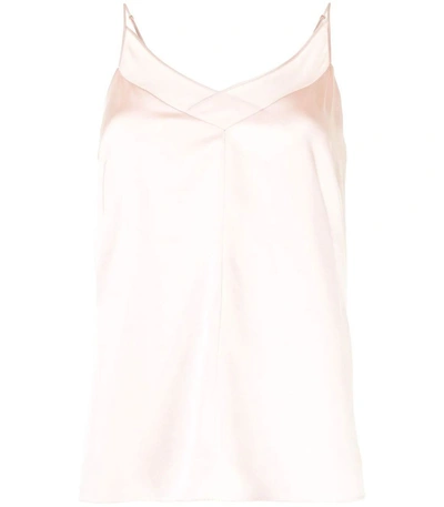 Shop Adam Lippes Silk Charmeuse Chiffon Insert Cami In Pink