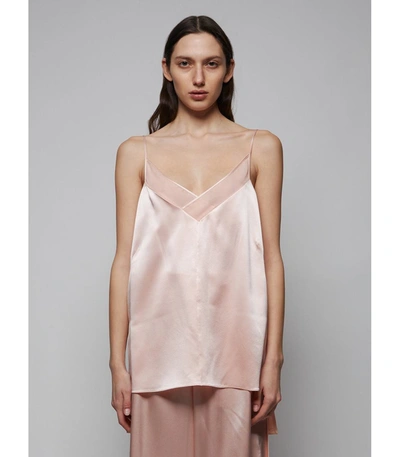 Shop Adam Lippes Silk Charmeuse Chiffon Insert Cami In Pink