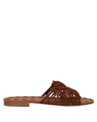 Shop Carrie Forbes Woman Sandals Brown Size 6 Soft Leather