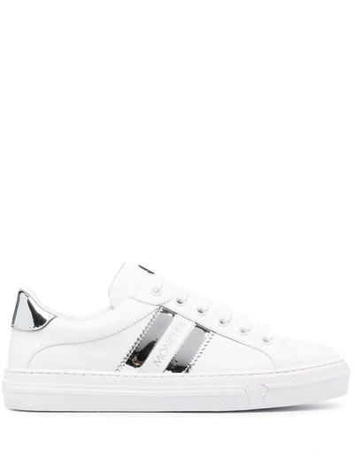 Shop Moncler Contrast-heel Low-top Sneakers In White