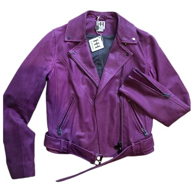 Pre-owned Haute Hippie Leather Jacket In Pink