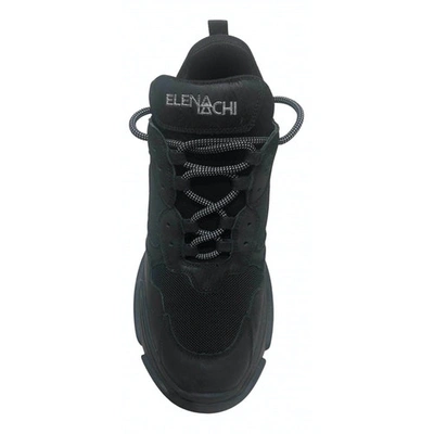 Pre-owned Elena Iachi Leather Trainers In Black