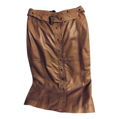 Pre-owned Goosecraft Camel Leather Skirt