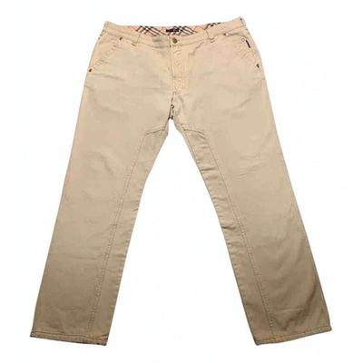 Pre-owned Burberry Straight Jeans In Beige