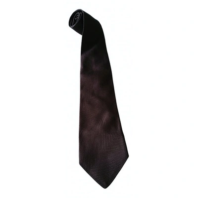 Pre-owned Lancel Silk Tie In Brown