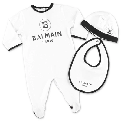Shop Balmain Jumpsuit In Bianco