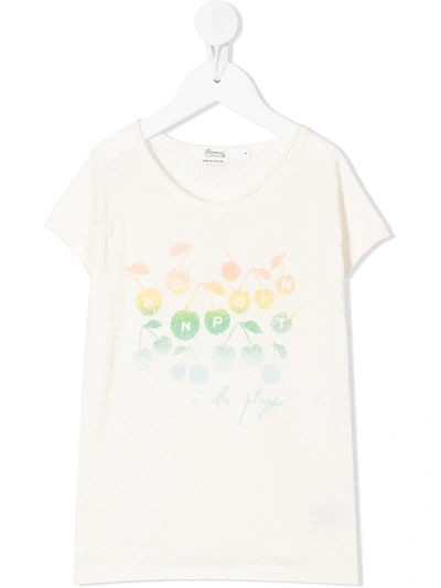 Shop Bonpoint Floral-print T-shirt In Neutrals