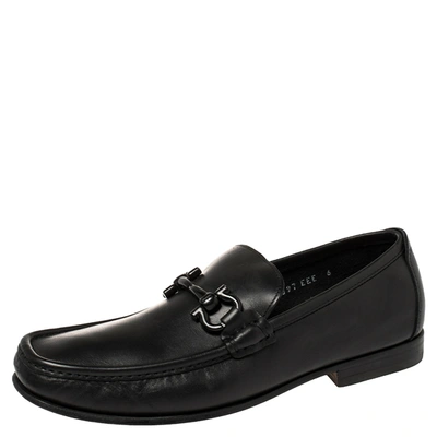 Pre-owned Ferragamo Black Leather Parigi Loafers Size 40