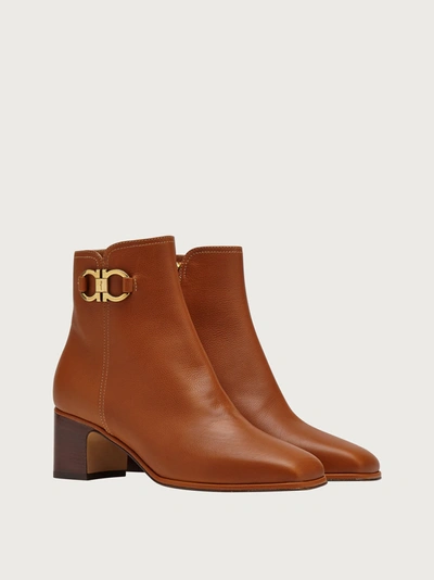 Shop Ferragamo Gancini Bootie In Brown