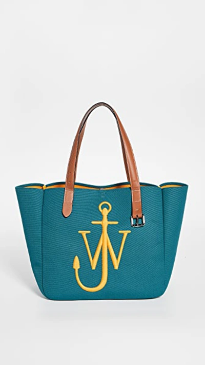 Shop Jw Anderson Belt Tote In Blue/yellow