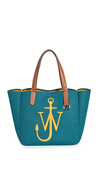 Shop Jw Anderson Belt Tote In Blue/yellow