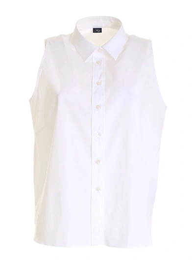 Shop Fay Sleeveless Shirt In White