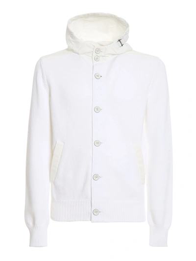 Shop Herno Knitted Jacket In White