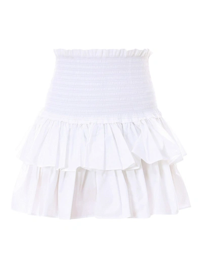 Shop Dondup Flounced Skirt In White