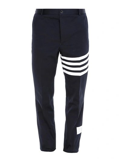 Shop Thom Browne 4-bar Chino Pants In Blue