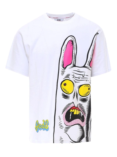 Shop Gcds Rabbit Printed T-shirt In White