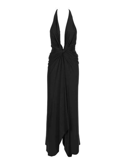 Shop Alexandre Vauthier Front Knot Maxi Dress In Black