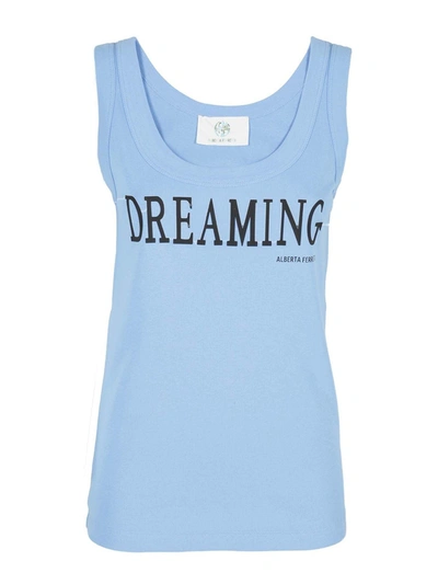 Shop Alberta Ferretti Dreaming Tank Top In Light Blue