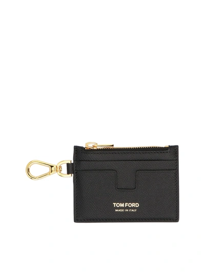 Shop Tom Ford Neck Strap Card Holder In Black