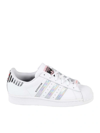 Adidas Originals Zebra Superstar Bold Sneakers In White | ModeSens