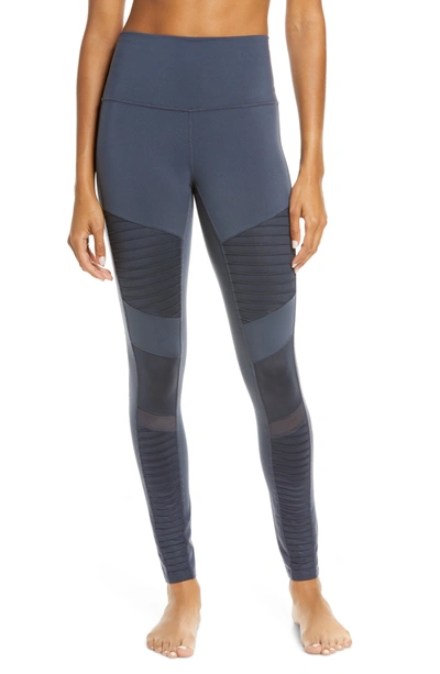 Shop Alo Yoga High Waist Moto Leggings In Midnight