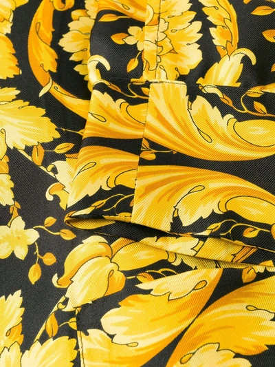 Shop Versace Barocco-print Pyjama Shirt In Yellow