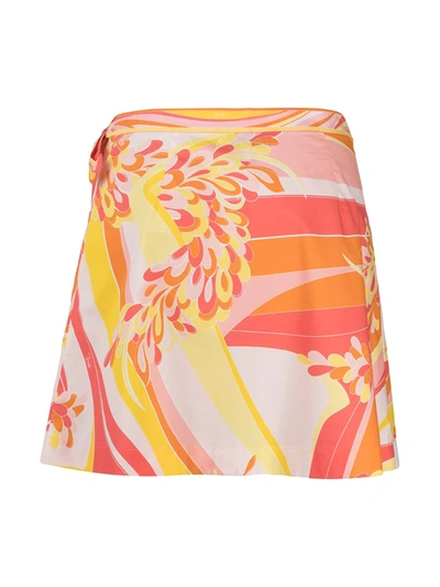 Shop Emilio Pucci Abstract-print Cover-up Skirt In Pink