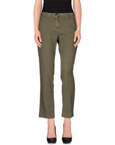 Shop Massimo Alba Casual Pants In Military Green