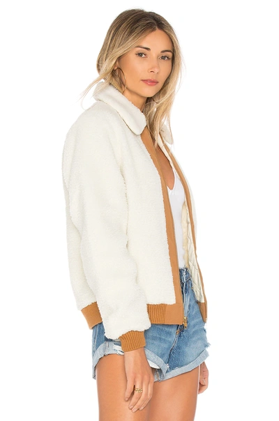 Lovers & Friends Simone Faux Fur Jacket In Ivory
