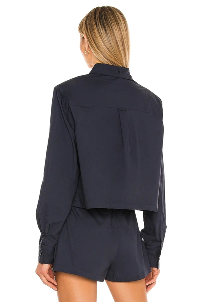 Shop L'academie The Tory Blouse In Navy Blue