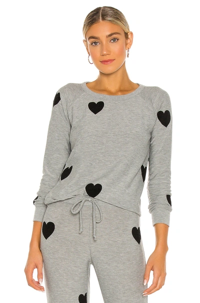 Shop Chaser Cozy Knit Long Sleeve Raglan Pullover In Heather Grey