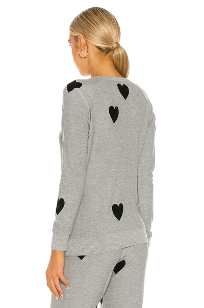 Shop Chaser Cozy Knit Long Sleeve Raglan Pullover In Heather Grey