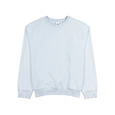 Shop Adidas Originals Adicolour Premium Light Blue Cotton Sweatshirt