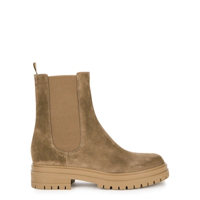 Shop Gianvito Rossi Chester Brown Suede Chelsea Boots In Tan