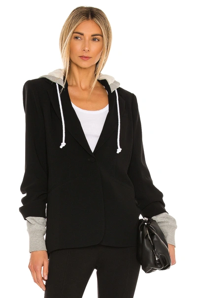 Shop Cinq À Sept Hooded Khloe Jacket In Black & White