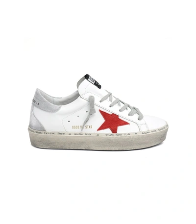 Shop Golden Goose Hi Star Sneaker In White Ruby Red/silver