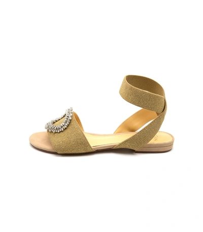 Shop Alexandre Birman Madelina Elastic Sandal In Nude/gold/silver In Yellow