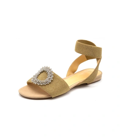 Shop Alexandre Birman Madelina Elastic Sandal In Nude/gold/silver In Yellow
