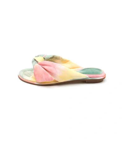 Shop Alexandre Birman Soft Clarita Flat In Washed Tie Dye In Multi