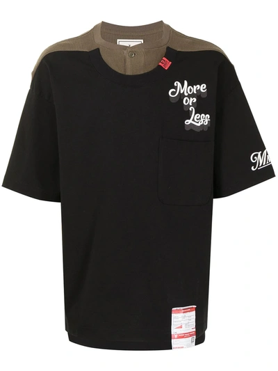 Shop Miharayasuhiro Two-tone Logo Print T-shirt In Black