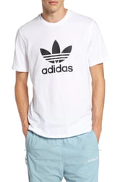 Shop Adidas Originals Trefoil Graphic T-shirt In White