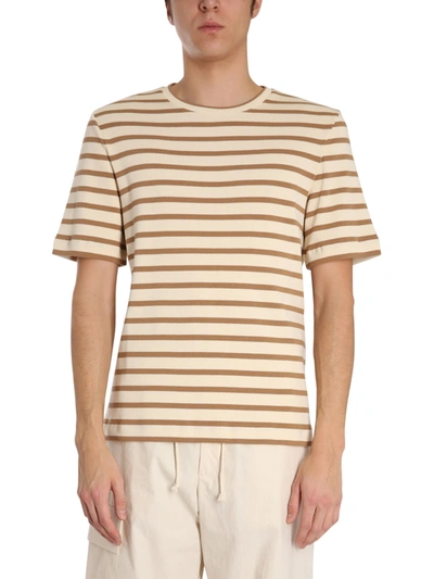 Shop Jil Sander Striped T-shirt In Beige