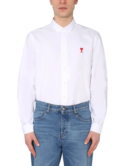 Shop Ami Alexandre Mattiussi Button Down Shirt In Bianco