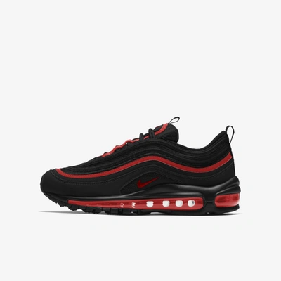 Shop Nike Air Max 97 Big Kidsâ Shoe In Black,black,chile Red