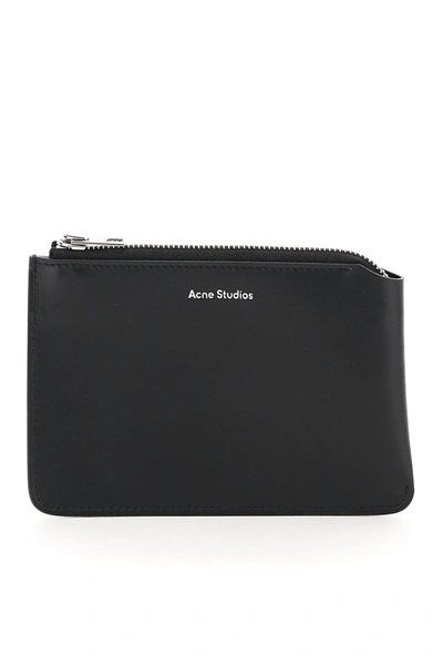 Shop Acne Studios Leather Zipped Pouch In Black
