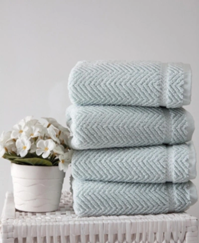 Shop Ozan Premium Home Maui 4-pc. Hand Towel Set In Light Aqua