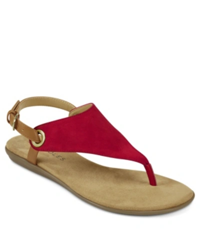 Shop Aerosoles In Conchlusion Casual Sandal Women's Shoes In Red Suede